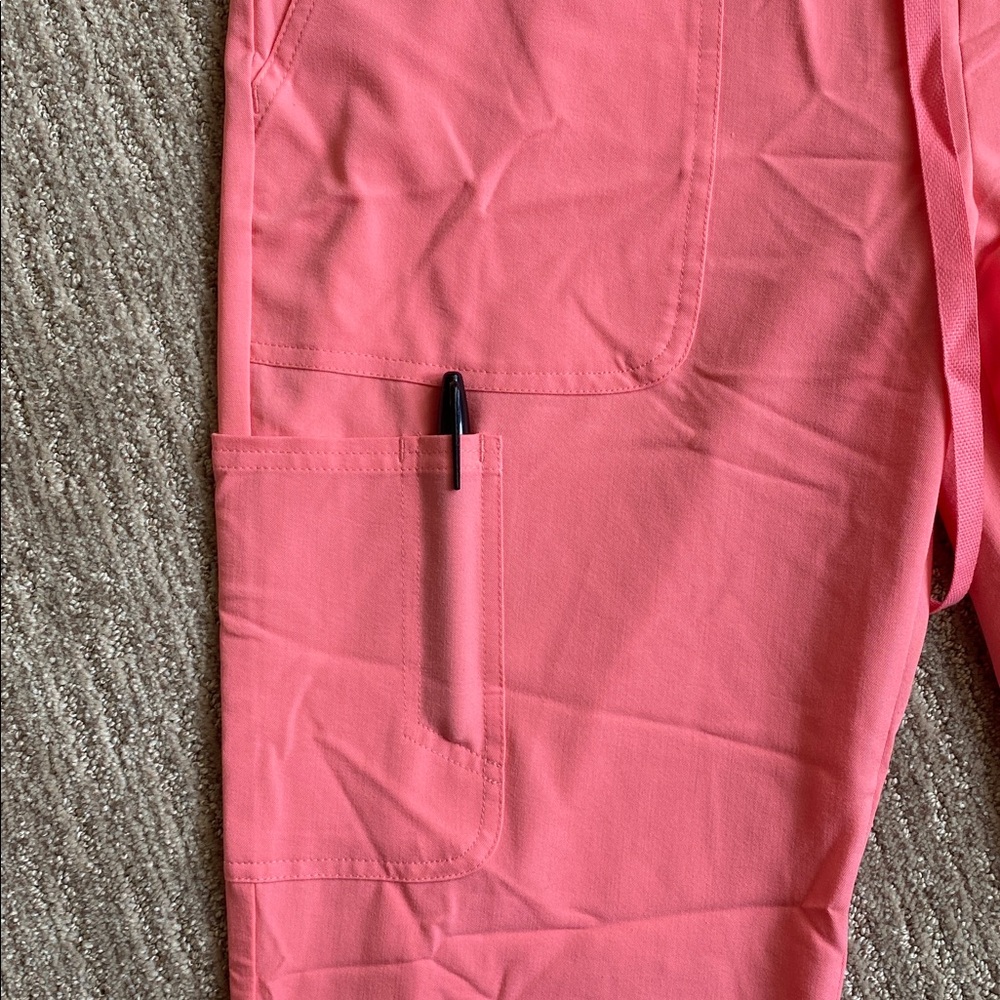 Grey's Anatomy Coral Pink Signature Scrub Pants - Picture 2 of 9